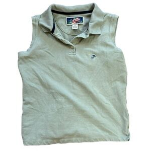 La Cabana Vintage Green Polo Women’s Petite Small Vacation Golf Athletic Blouse